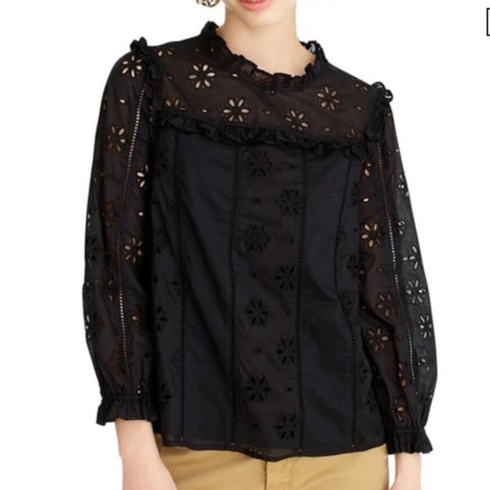 J.Crew Eyelet Ruffle Top